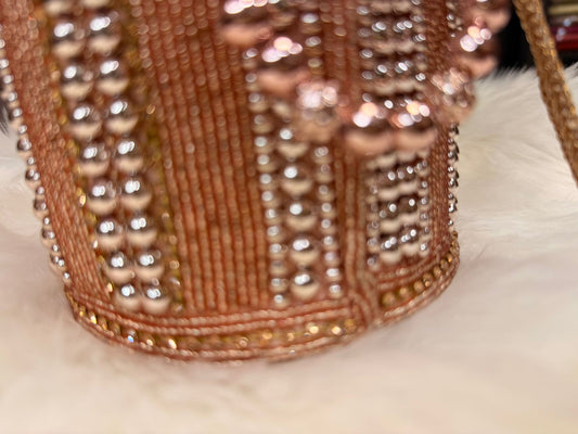 Rose Gold Handmade Clutch /Potli Bag | SPP001