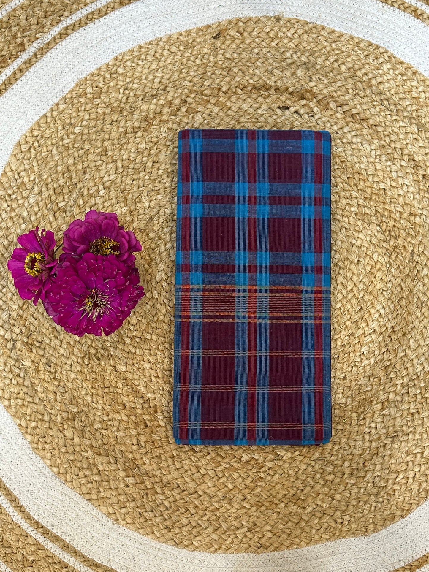 Sungudi Cotton Sari checked Indian Saree S62