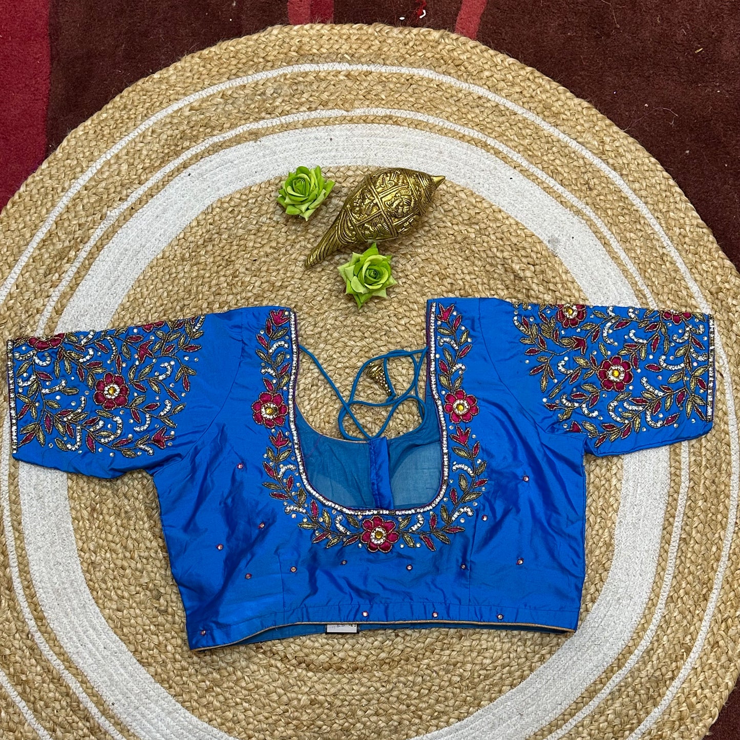 38” M Size 8 Aari Worked Sari Blouse Indian Saree Top Hot Pink B275