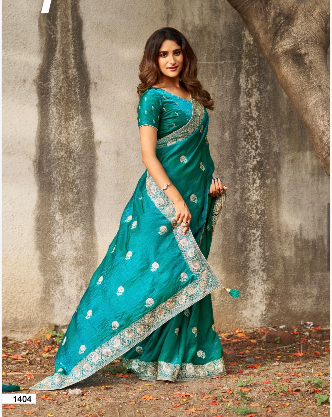 Indian Fancy Party wear Saree Fendi Silk Bollywood Sari C32