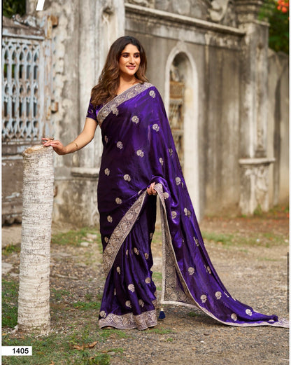 Indian Fancy Party wear Saree Fendi Silk Bollywood Sari C32