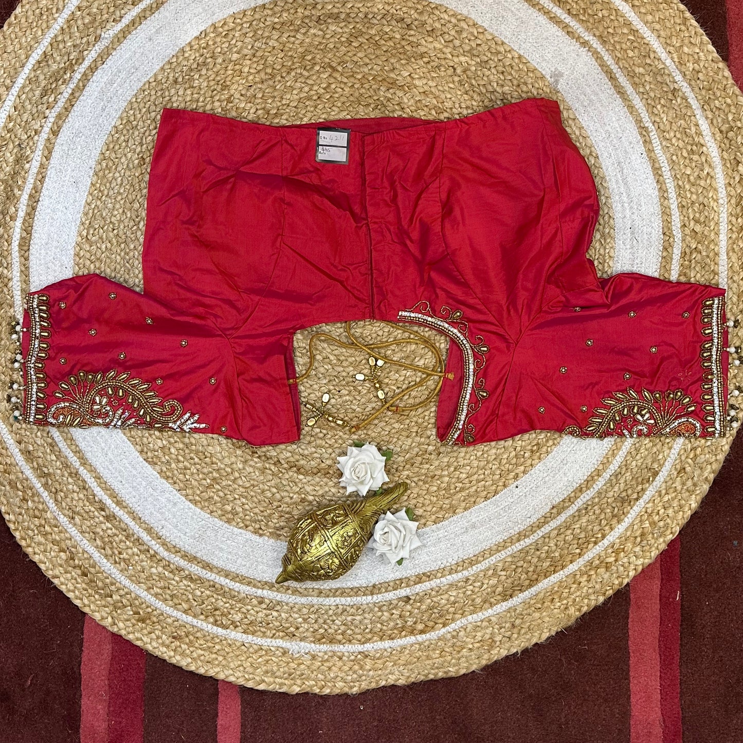 L42” XL Size 12 size Aari Worked Sari Blouse Indian Saree Top Pink B234