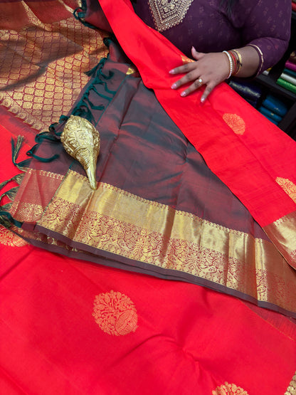 Kanchipuram Pure Silk Saree Bridal Kanjivaram Sari SPK240