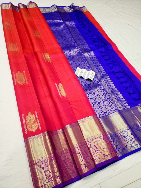Kanchipuram Pure Silk Saree Bridal Kanjivaram Sari SPK269