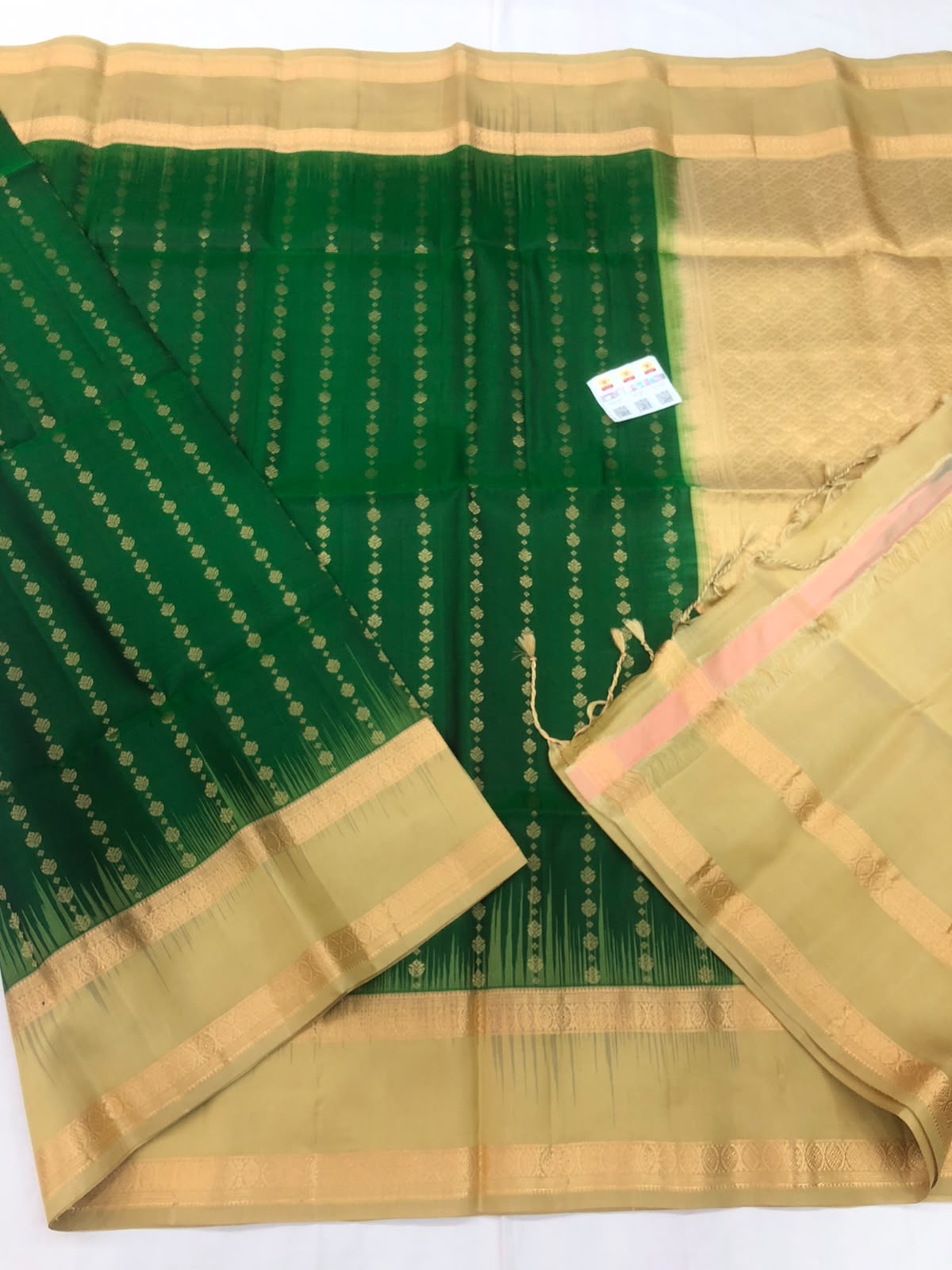 Vintage Retta Petta Pattu Soft Silk Saree Pure Silk Bridal Sari Green | SS25