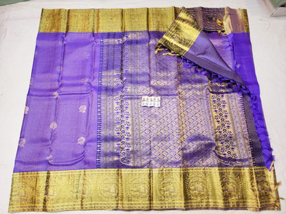 Kanchipuram Pure Silk Saree Bridal Lavender Kanjivaram Sari SPK244