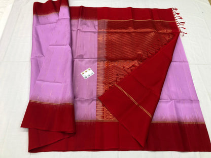 Kanchipuram Pattu Soft Silk Saree Pure Silk Bridal Sari Red | SS12