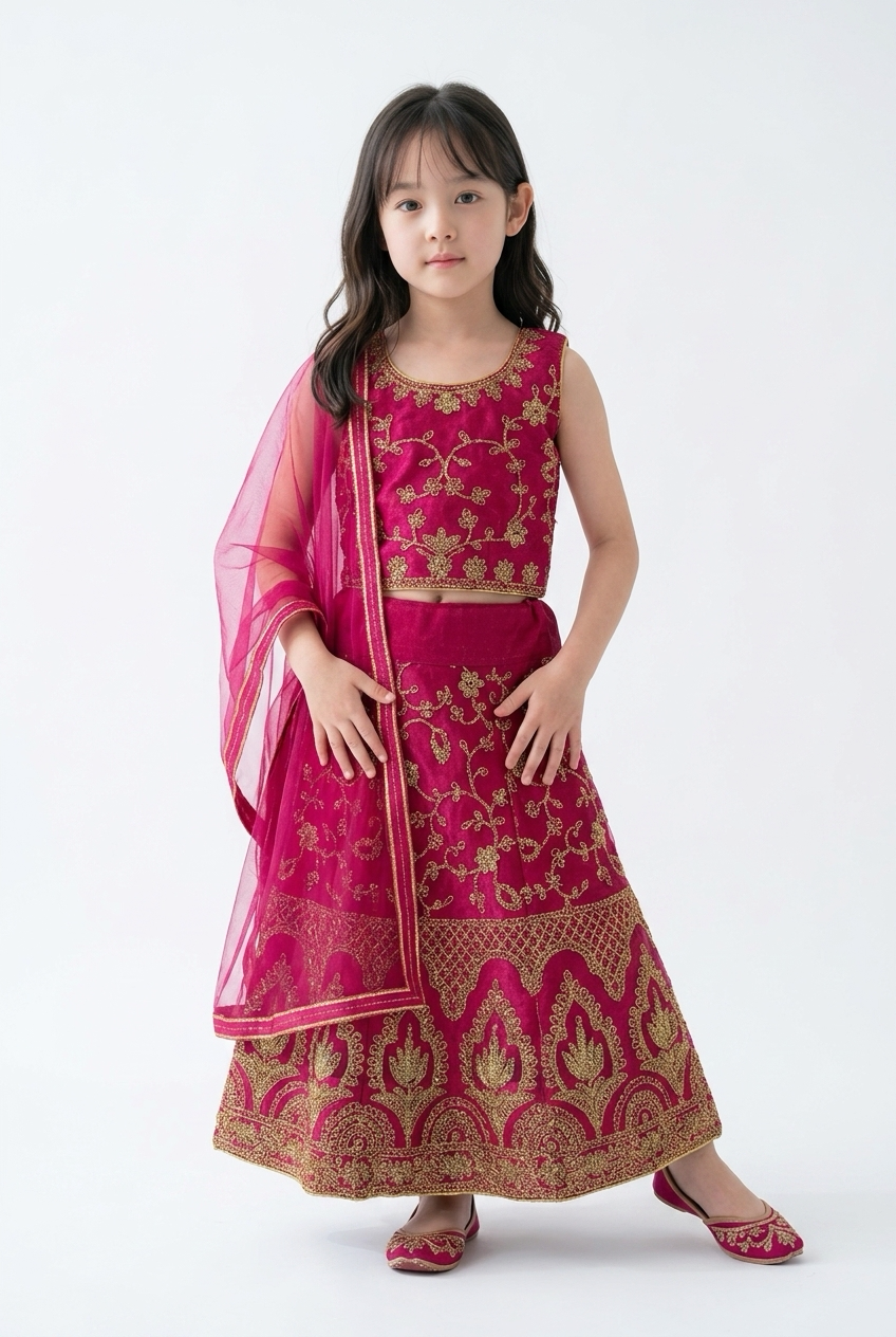 18” Size Age 1 Red Indian Lehenga Pavadai Sattai Skirt Top G72 Col 4