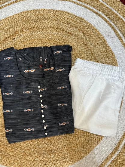 44 2XL Anarkali style Long Kurti with Pants Blue SS07