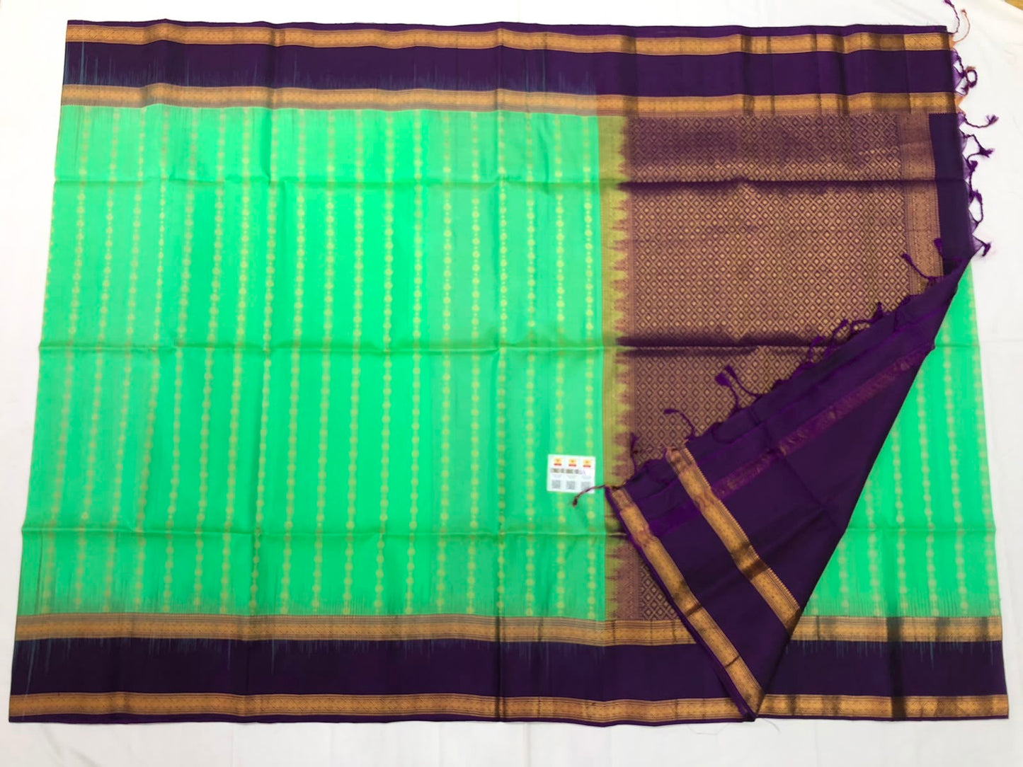 Vintage Retta Petta Pattu Soft Silk Saree Pure Silk Bridal Sari Green | SS24