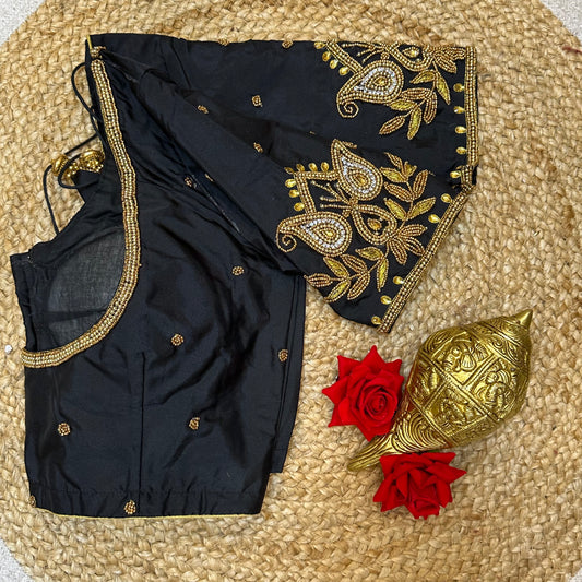 36” Small size Aari Worked Sari Blouse Indian Saree Black B297