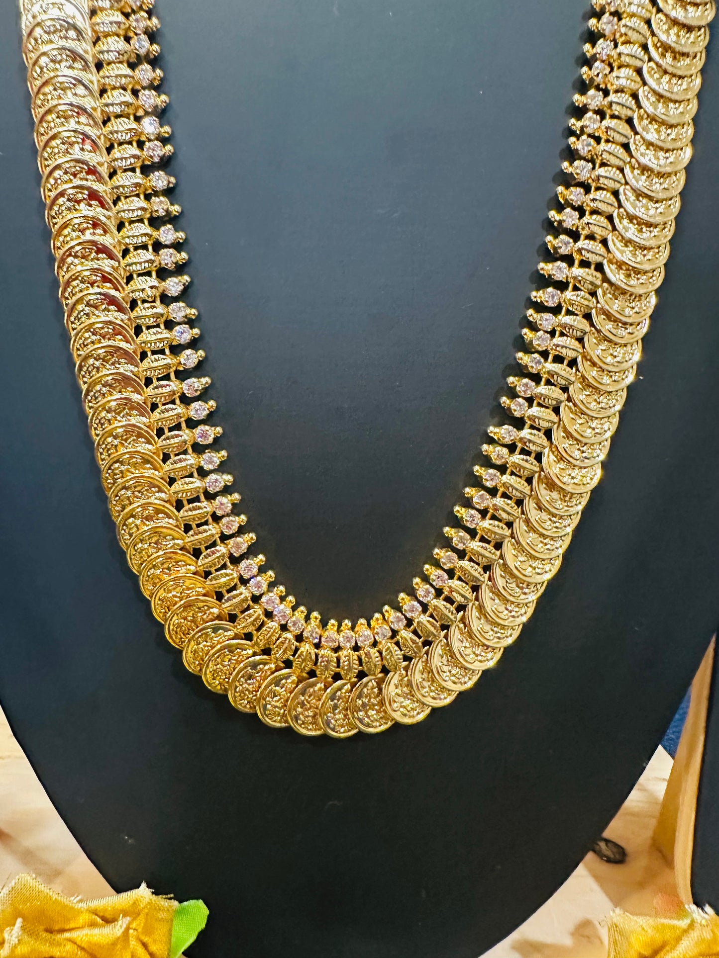 Forming Gold Indian Coin Necklace Kerala Haram Jewellery N48