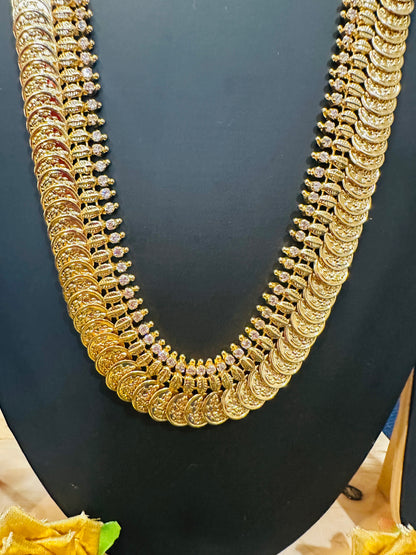 Forming Gold Indian Coin Necklace Kerala Haram Jewellery N48