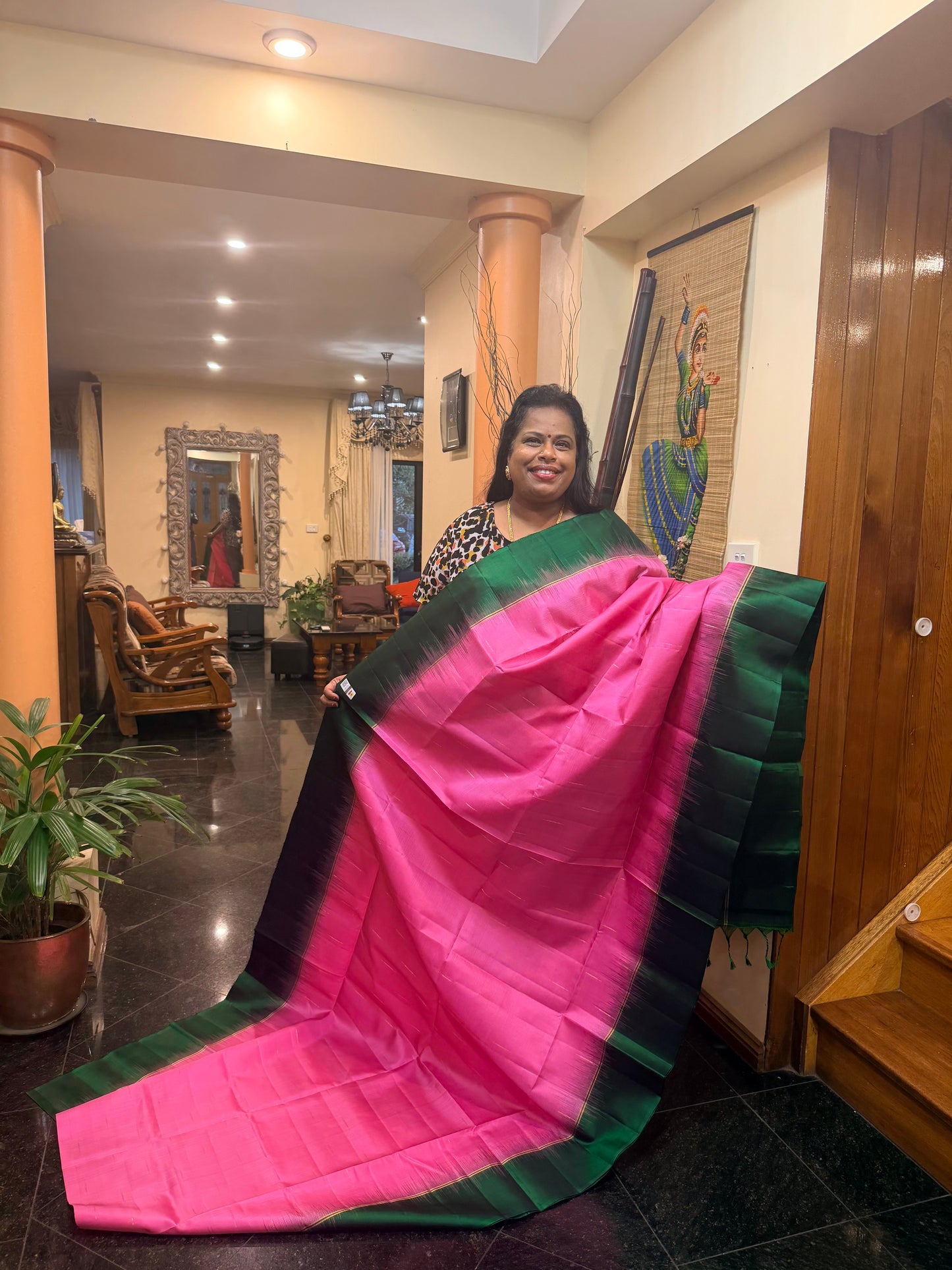 Kanchipuram Pattu Soft Silk Saree Pure Silk Bridal Sari Pink | SS8