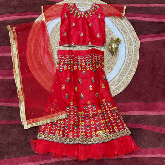 32” Size Age 7 to 9 Indian Lehenga Pavadai Sattai Skirt Top G80 Col 2