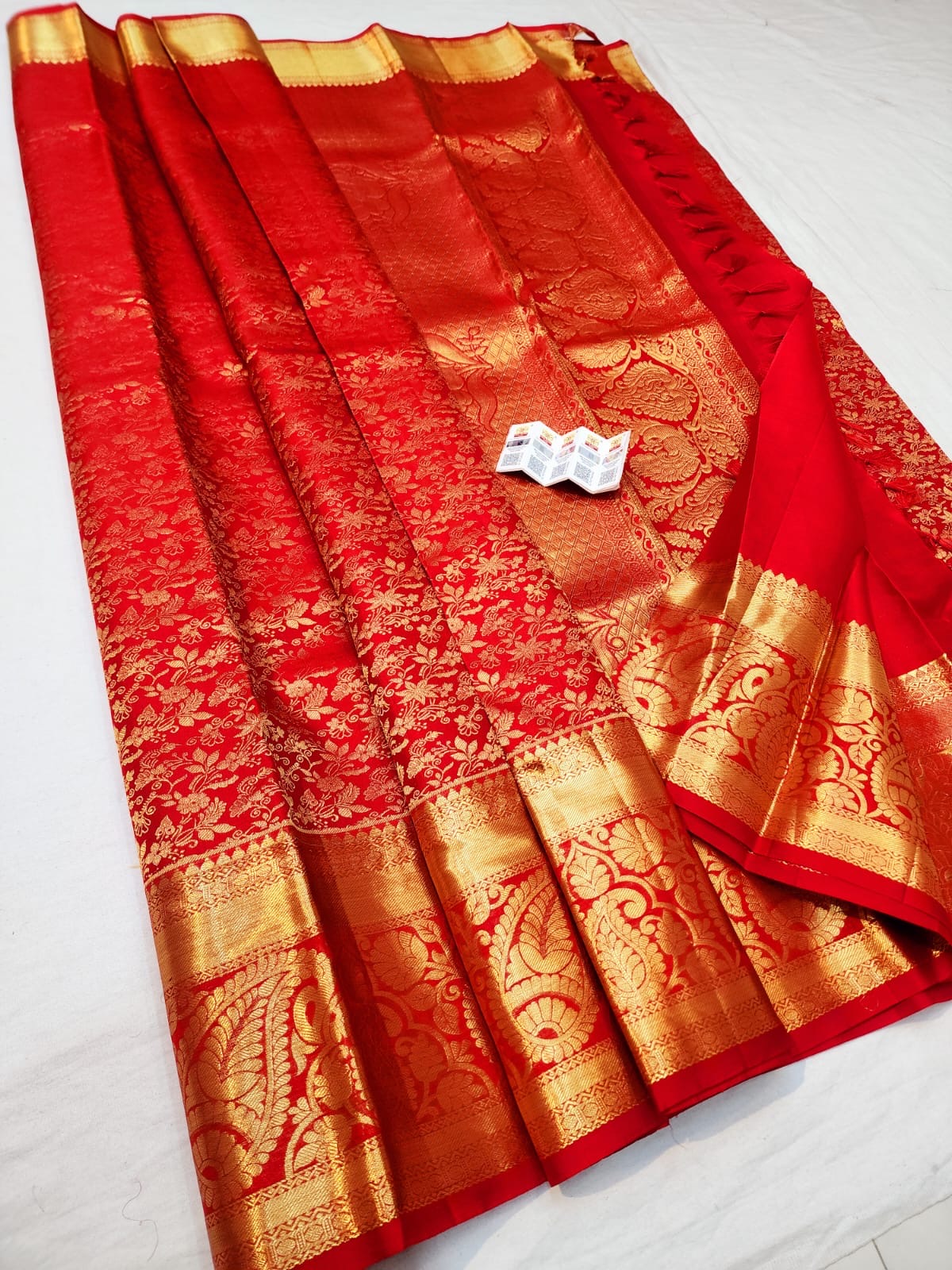 Kanchipuram Pure Silk Saree Bridal Red Kanjivaram Sari SPK262