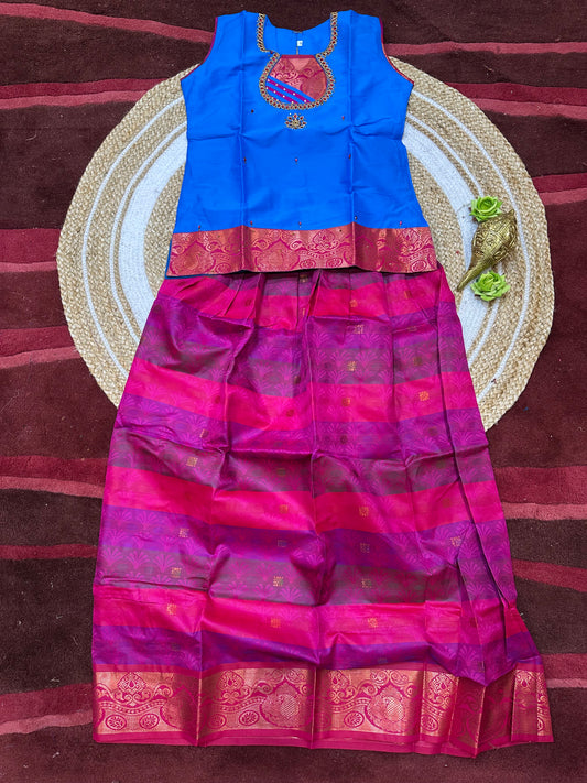 38” kids wear Lehenga Pattu Pavadai Sattai Skirt Top G51