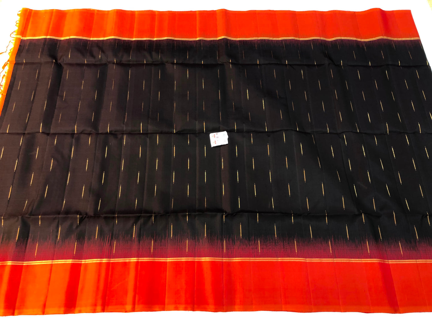 Pattu Soft Silk Indian Saree Pure Silk Sari Black Red SS50