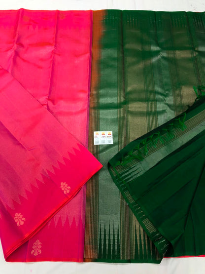 Kanchipuram Pure Silk Saree Bridal Indian Kanjivaram Sari SPK357