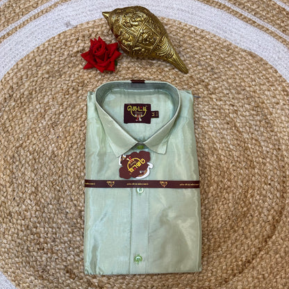 Medium Men’s South Indian Vesti Shirt Shawl Combo Semi Silk Dhotti V9