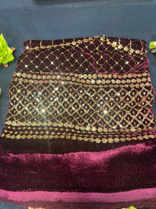 Velvet Blouse material 1 meter Wine M3