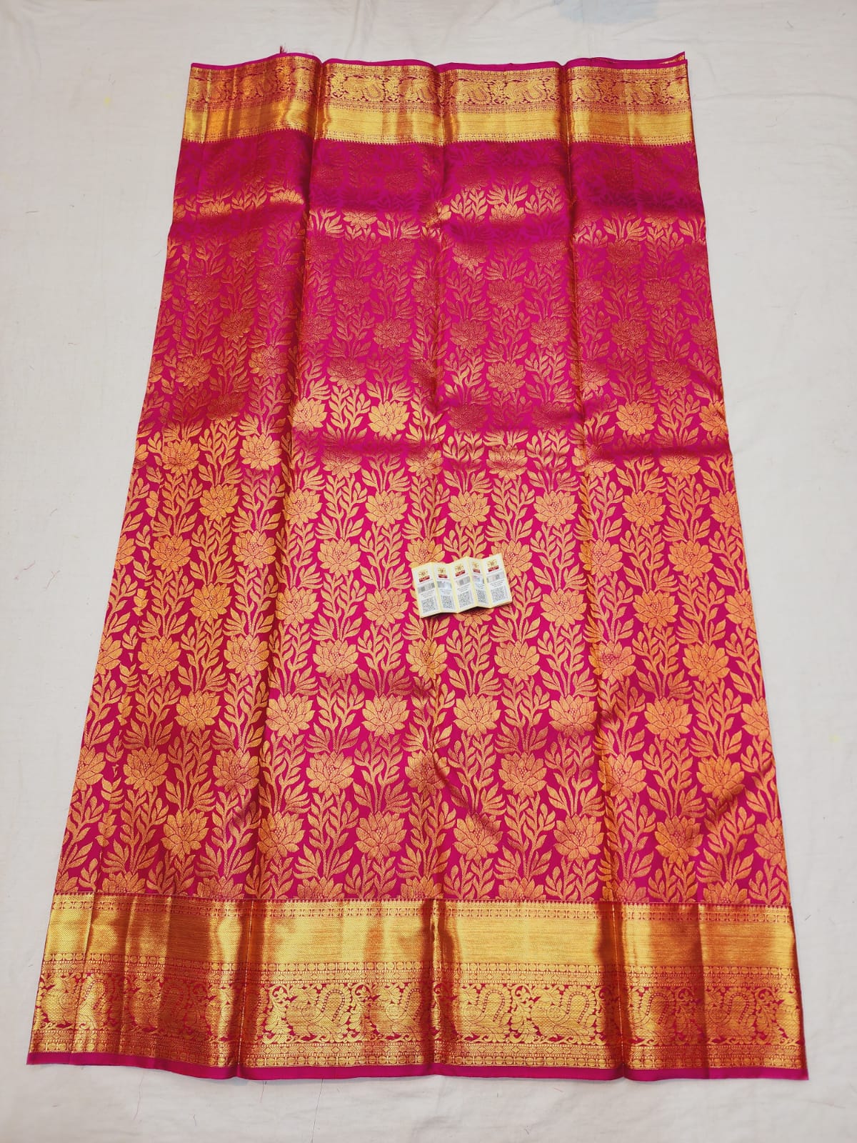 Bridal Kanchipuram Pure Silk Saree Pink & Gold Kanjivaram Sari| SPK118