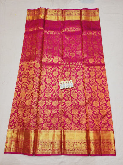 Bridal Kanchipuram Pure Silk Saree Pink & Gold Kanjivaram Sari| SPK118