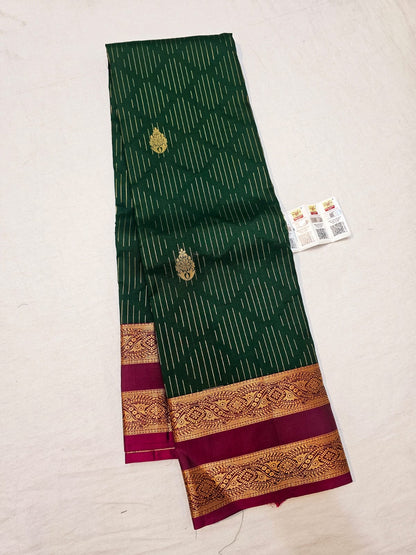 Kanchipuram Pure Silk Saree Bridal Indian Kanjivaram Sari SPK303