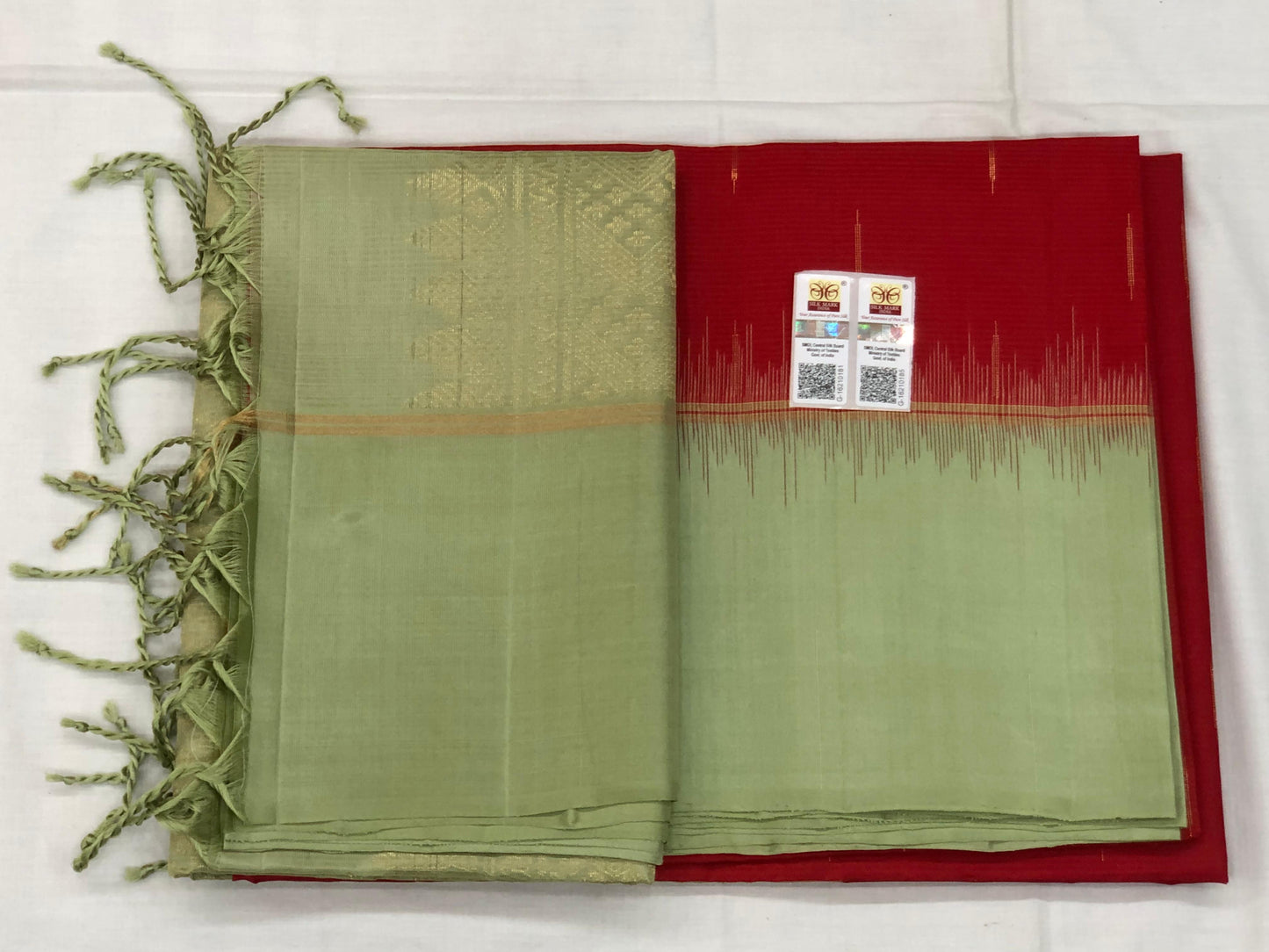 Kanchipuram Pattu Soft Silk Indian Saree Pure Silk Sari Red | SS19