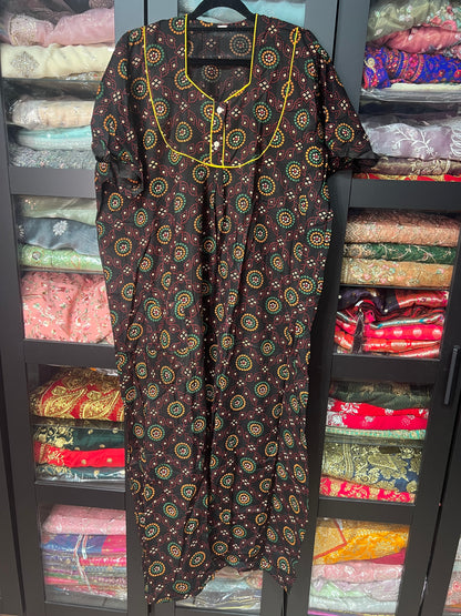 Free size Indian Cotton Nighty Nightgown NI13