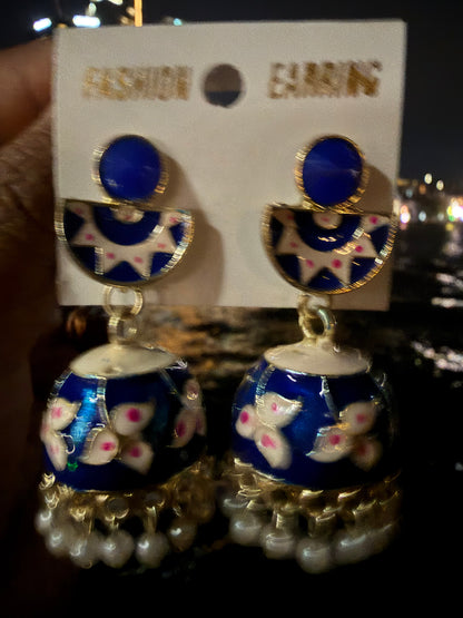 Jumka Gimikki Meenakari Indian Earrings Stylish Indian Jewellery E15