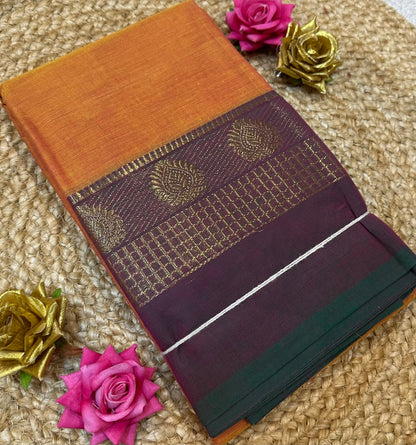 Chettinad Silk Cotton Traditional Kanchi Sari South Indian Saree S142