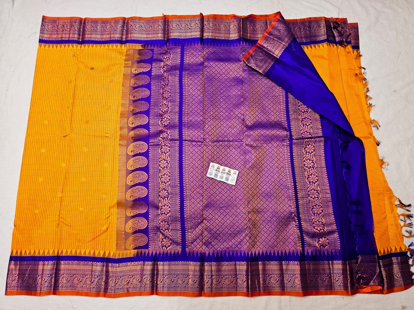 Kanchipuram Pure Silk Saree Bridal Indian Kanjivaram Sari SPK312