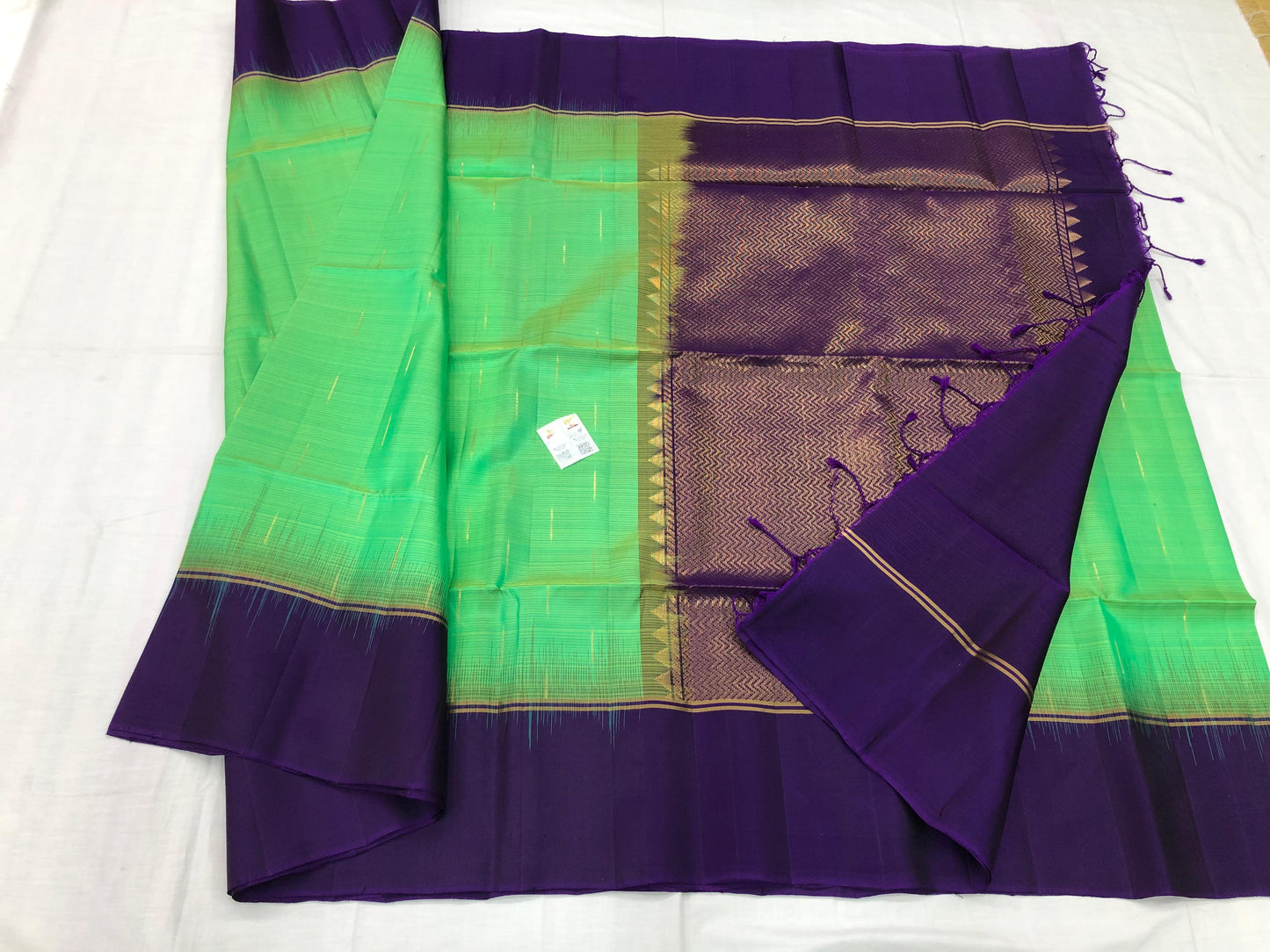 Kanchipuram Pattu Soft Silk Indian Saree Pure Silk Sari Green| SS22