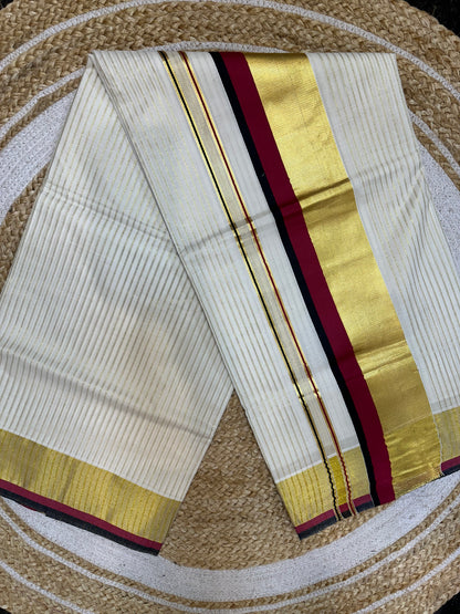 Kerala Vishu Sari Indian Onam Gold Saree C14 (col 4)