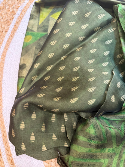 Bella Casual soft Sari Indian Saree Green S17