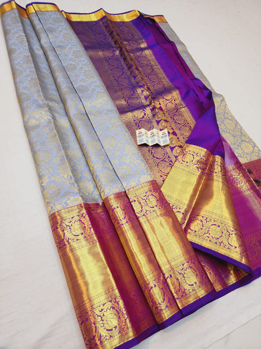 Kanchipuram Bridal Pure Silk Saree with Gold Zari Kanjivaram Sari| SPK088
