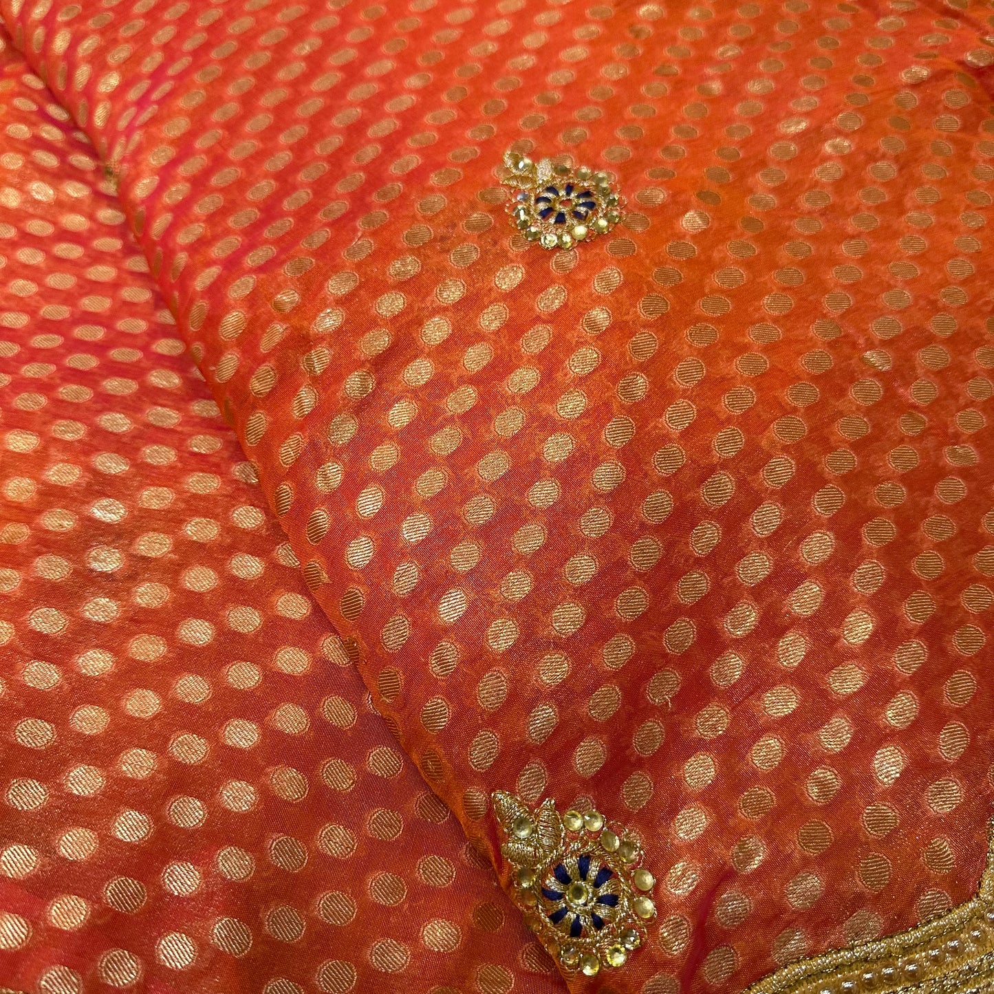 Sari Indian Bollywood Designer Fancy Party wear Saree Orange Z5