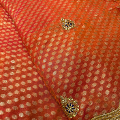 Sari Indian Bollywood Designer Fancy Party wear Saree Orange Z5