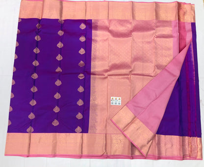 Kanchipuram Pure Silk Saree Bridal Indian Kanjivaram Sari SPK329