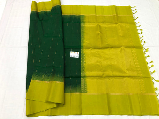 Kanchipuram Pattu Soft Silk Saree Pure Silk Sari Green | SS16