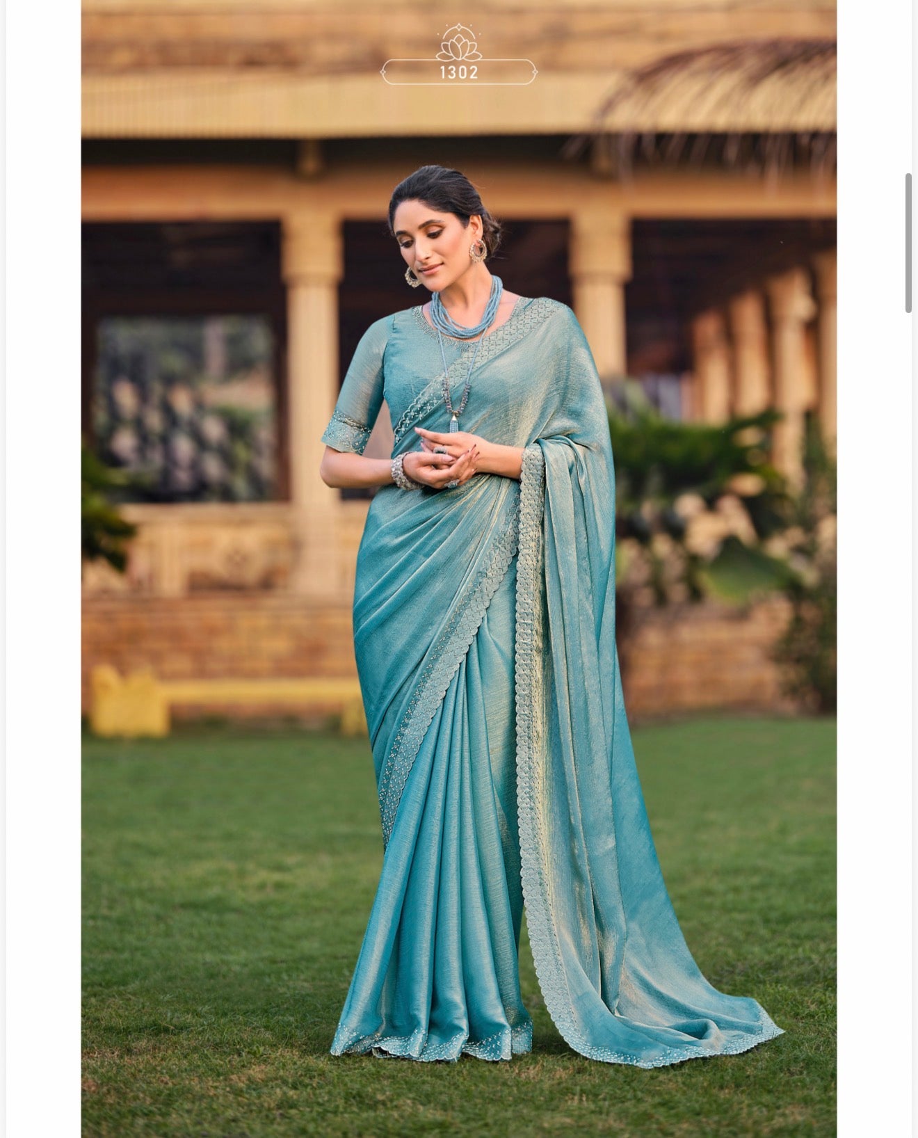 Peach Indian Fancy Party wear Saree Fendi Silk Sari S138