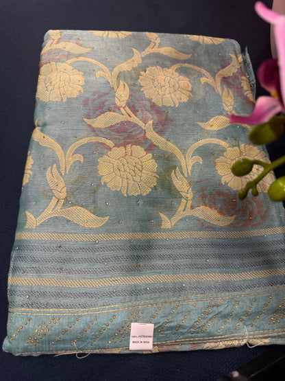 Sari Indian Fancy Casual wear Peach Saree  SAR7