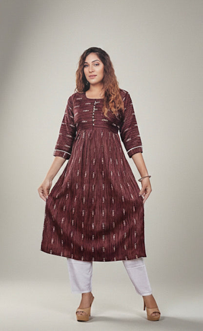 40” L size 10 Anarkali style Long Kurti with Pants SS06