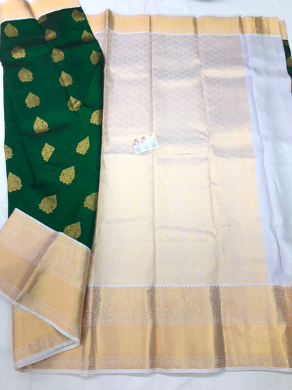 Kanchipuram Pure Silk Saree Bridal Indian Kanjivaram Sari SPK307