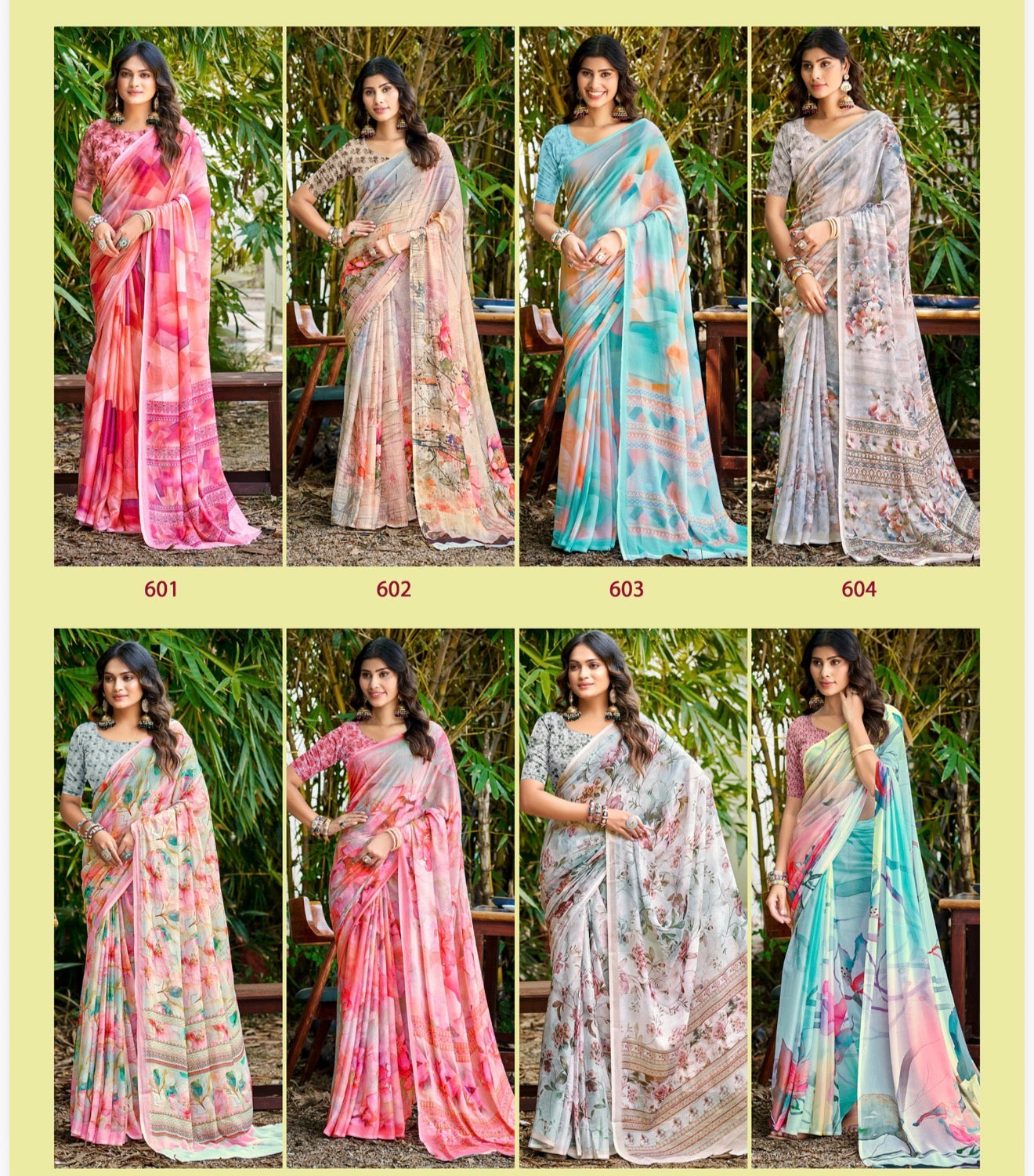 Sari Indian Bollywood Designer Linen Party wear Floral Saree Z8 Col 5