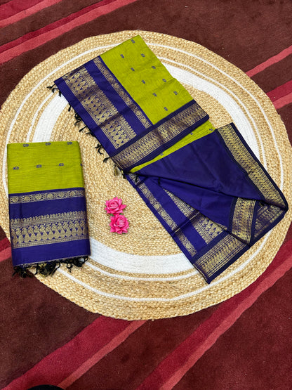 Kalyani Silk Cotton Traditional Sari South Indian Saree S140