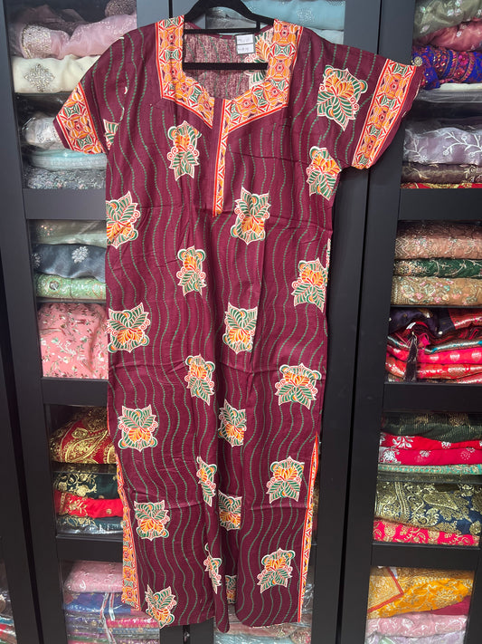 Free size Indian Cotton Nighty Nightgown NI15