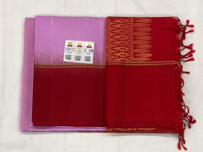 Kanchipuram Pattu Soft Silk Saree Pure Silk Bridal Sari Red | SS12