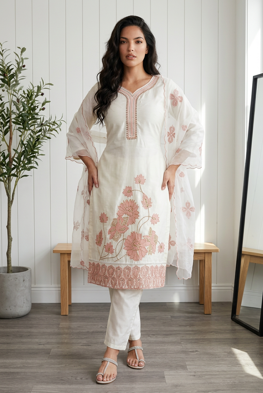 Indian 3 piece Outfit Salwar Kameez Kurti Set Suit Z9